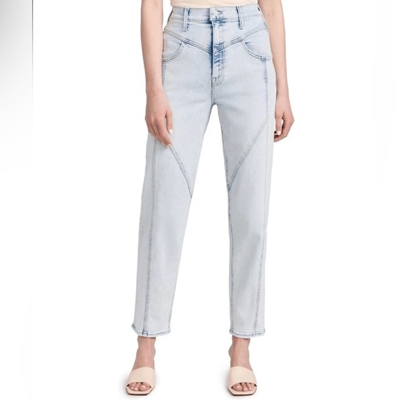 MOTHER High Waisted Pointy Study Nerdy Light Blue Straight Leg Jeans Size 31